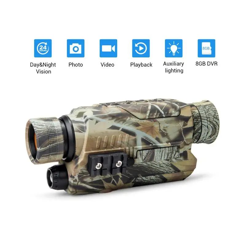 Night Vision Monocular Optic Infrared Full Dark 100-200M Far Distance IR Night Video Camera, Black, camouflage
Night Vision Monocular Optic Infrared Full Dark 100-200M Far Distance IR Night Video Camera, Black, camouflage