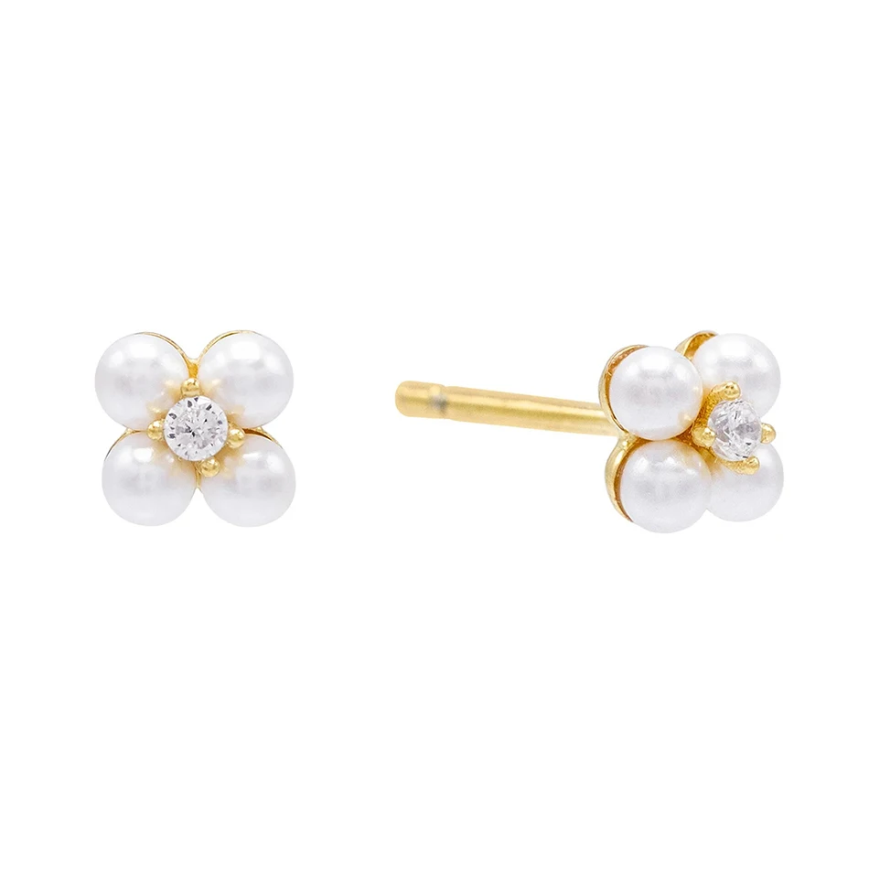 925 Sterling Silver 18k Gold Plated Pearl Stud earrings With Cubic Zircon For Woman Fashion Earrings
925 Sterling Silver 18k Gold Plated Pearl Stud earrings With Cubic Zircon For Woman Fashion Earrings
