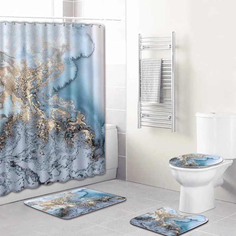 4Pcs/set Marbling Shower Curtain Waterproof Bathroom Curtains Anti-slip Bathroom Carpet
4Pcs/set Marbling Shower Curtain Waterproof Bathroom Curtains Anti-slip Bathroom Carpet