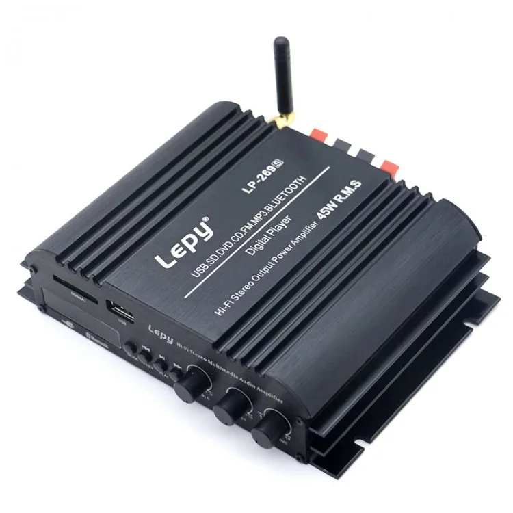 Lepy LP-269S Hi-Fi Multimedia 45W RMS Digital Stereo Amplifier Player with 12V 5A Power Supply
Lepy LP-269S Hi-Fi Multimedia 45W RMS Digital Stereo Amplifier Player with 12V 5A Power Supply