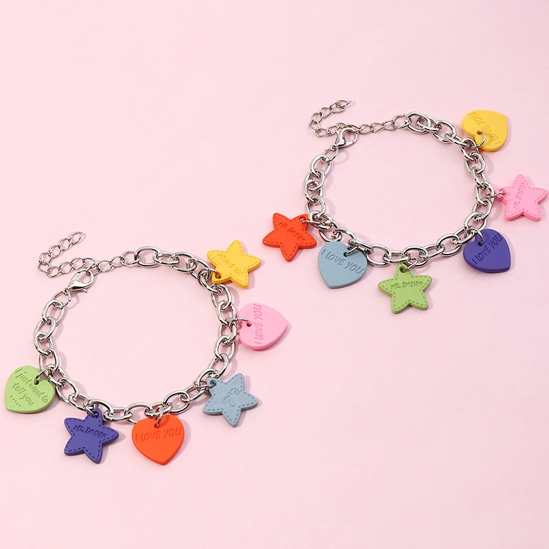 Fashion Accessories Colorful Bracelets Star Love Jewelry Charm Bracelets For Children Christmas Gifts
Fashion Accessories Colorful Bracelets Star Love Jewelry Charm Bracelets For Children Christmas Gifts