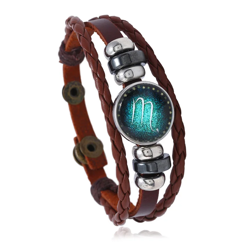 Wholesale 12 Zodiac Sign Woven Wristbands Bracelet Multilayer Brown Leather Bangle Bracelets For Men And Women
Wholesale 12 Zodiac Sign Woven Wristbands Bracelet Multilayer Brown Leather Bangle Bracelets For Men And Women