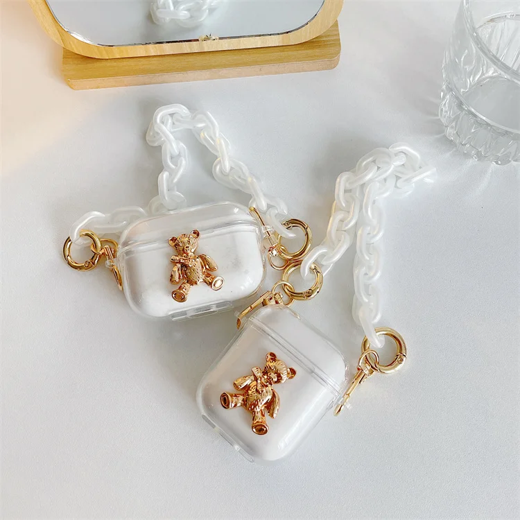 Luxury Cute Korean Soft TPU Silicone Case Bear Design Earphone Protective Cover with Bracelet Keyring for Apple Airpods 1 2 Pro, Candy color style earphone cases for apple airpods
Luxury Cute Korean Soft TPU Silicone Case Bear Design Earphone Protective Cover with Bracelet Keyring for Apple Airpods 1 2 Pro, Candy color style earphone cases for apple airpods