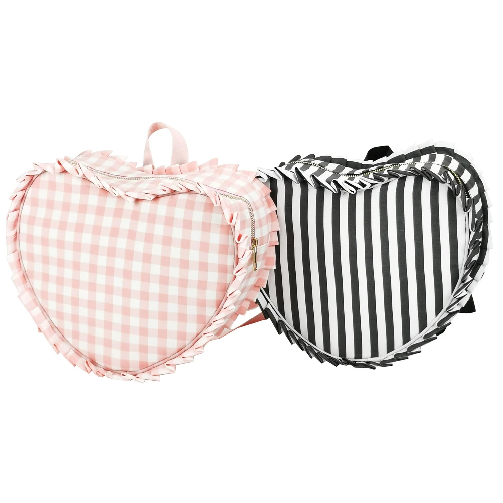 Stock Hot Cute Waterproof Nylon Heart Backpacks Custom Logo Monogram Mini Ruffle Plaid Backpack, Custom color
Stock Hot Cute Waterproof Nylon Heart Backpacks Custom Logo Monogram Mini Ruffle Plaid Backpack, Custom color