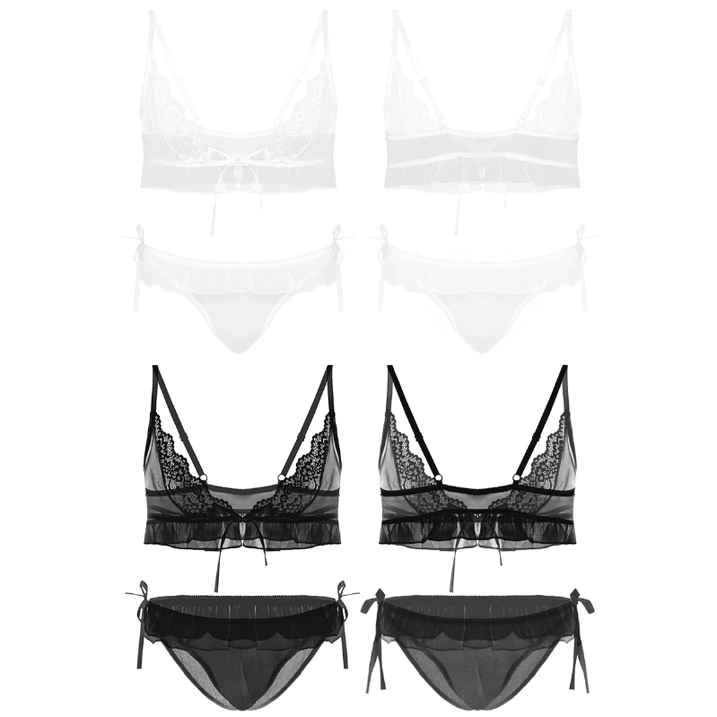 In Stock Mens Bra Sheer Mesh V Neck Lace Bra Top with Briefs Underwear Sissy Lingerie For Crossdressers
In Stock Mens Bra Sheer Mesh V Neck Lace Bra Top with Briefs Underwear Sissy Lingerie For Crossdressers