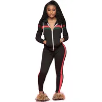 

Wholesale Zip Crop Top Long Pants Sports Suit Two Piece Set Women Clothing Training Jogging Suit
