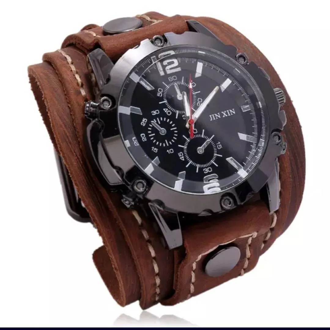 New punk fashion vintage hand made Genuine leather watch bracelet for man for women adjustable
New punk fashion vintage hand made Genuine leather watch bracelet for man for women adjustable