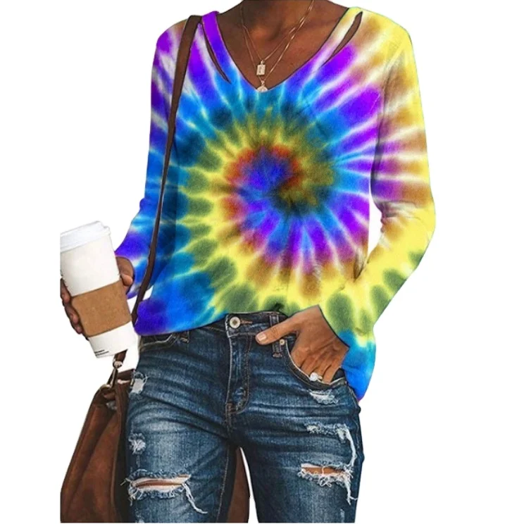 2021 Women Ladies Fashion Tie Dye Print Long Sleeve Women Oversized Tshirts Casual V-neck Tops Blouse Plus Size S-5XL
2021 Women Ladies Fashion Tie Dye Print Long Sleeve Women Oversized Tshirts Casual V-neck Tops Blouse Plus Size S-5XL
