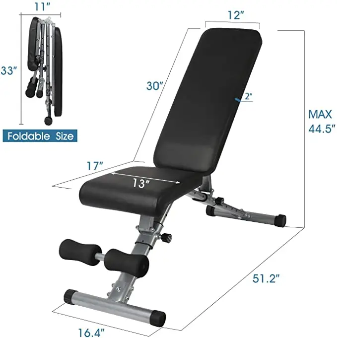 Factory hot selling Home Gym Fitness Equipment for body building Adjustable Foldable Weight Bench, Black
Factory hot selling Home Gym Fitness Equipment for body building Adjustable Foldable Weight Bench, Black