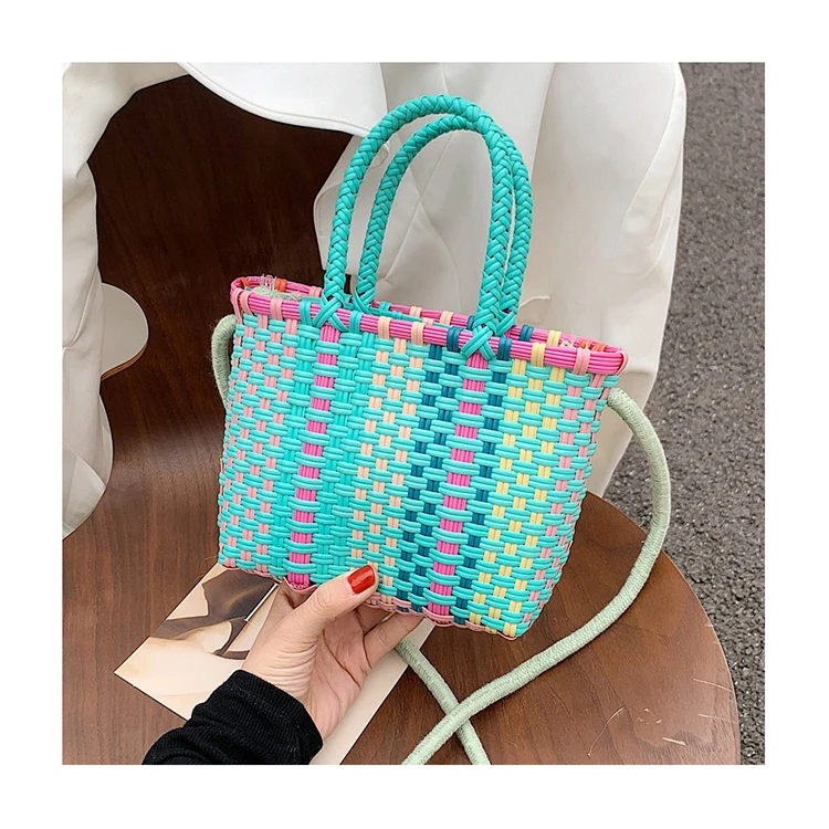 Contrast Woven Basket Bags Retro Handmade Rattan Hand Bag Casual Picnic Basket Handbags and Purses Summer Beach Totes Straw sac
Contrast Woven Basket Bags Retro Handmade Rattan Hand Bag Casual Picnic Basket Handbags and Purses Summer Beach Totes Straw sac