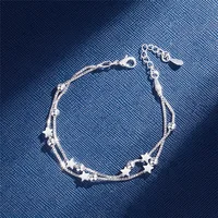 925 pulseras de plata de ley con doble capa de cuentas de estrellas pulseras y brazaletes de Chian para mujeres y ninas joyeria
925 pulseras de plata de ley con doble capa de cuentas de estrellas pulseras y brazaletes de Chian para mujeres y ninas joyeria
