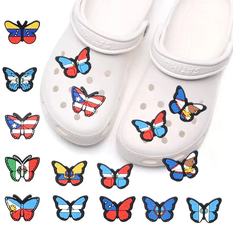 2023 Wholesale flag Butterfly shoe lucky shoe decorations clog charms decorations for kids shoe lace charm
2023 Wholesale flag Butterfly shoe lucky shoe decorations clog charms decorations for kids shoe lace charm