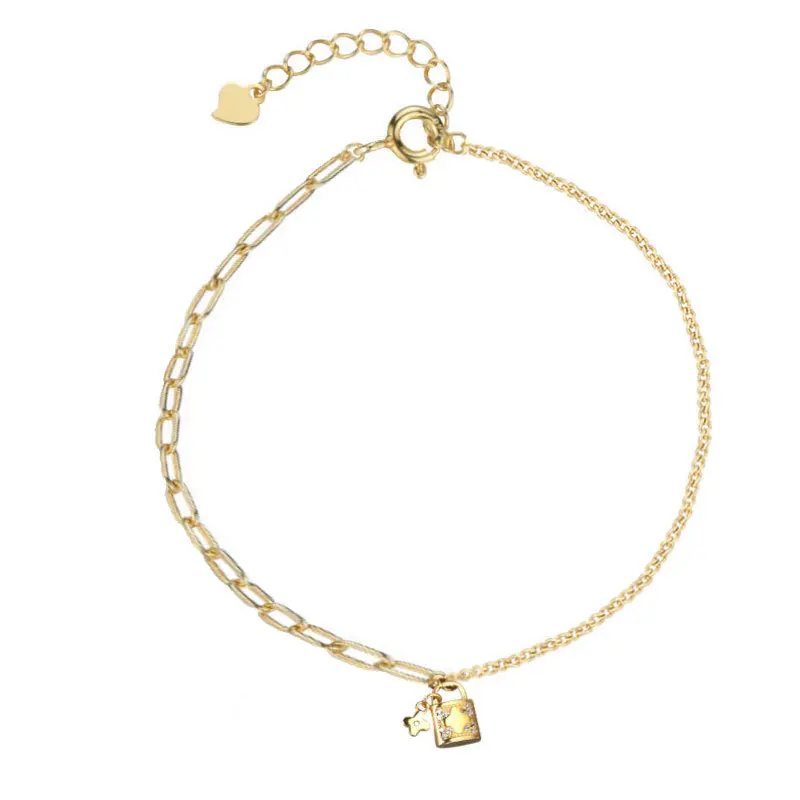 Fashionable s925 sterling silver heart lock bracelet light luxury double layer bracelet, Multi
Fashionable s925 sterling silver heart lock bracelet light luxury double layer bracelet, Multi