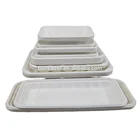 Disposable Fruit Plates Plate Disposable Wholesale Disposable Sugarcane Bagasse Fruit And Vegetable Tray Biodegradable Rectangular Sushi Plates