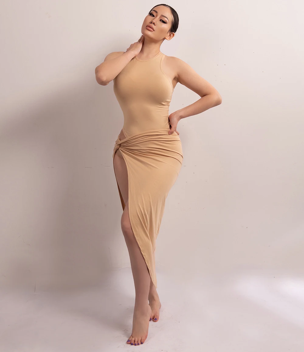 8779 Women Skinny Long Dress Sleeveless Sexy High Split Maxi Clothing Summer Womens Dress Club Wear Casual
8779 Women Skinny Long Dress Sleeveless Sexy High Split Maxi Clothing Summer Womens Dress Club Wear Casual