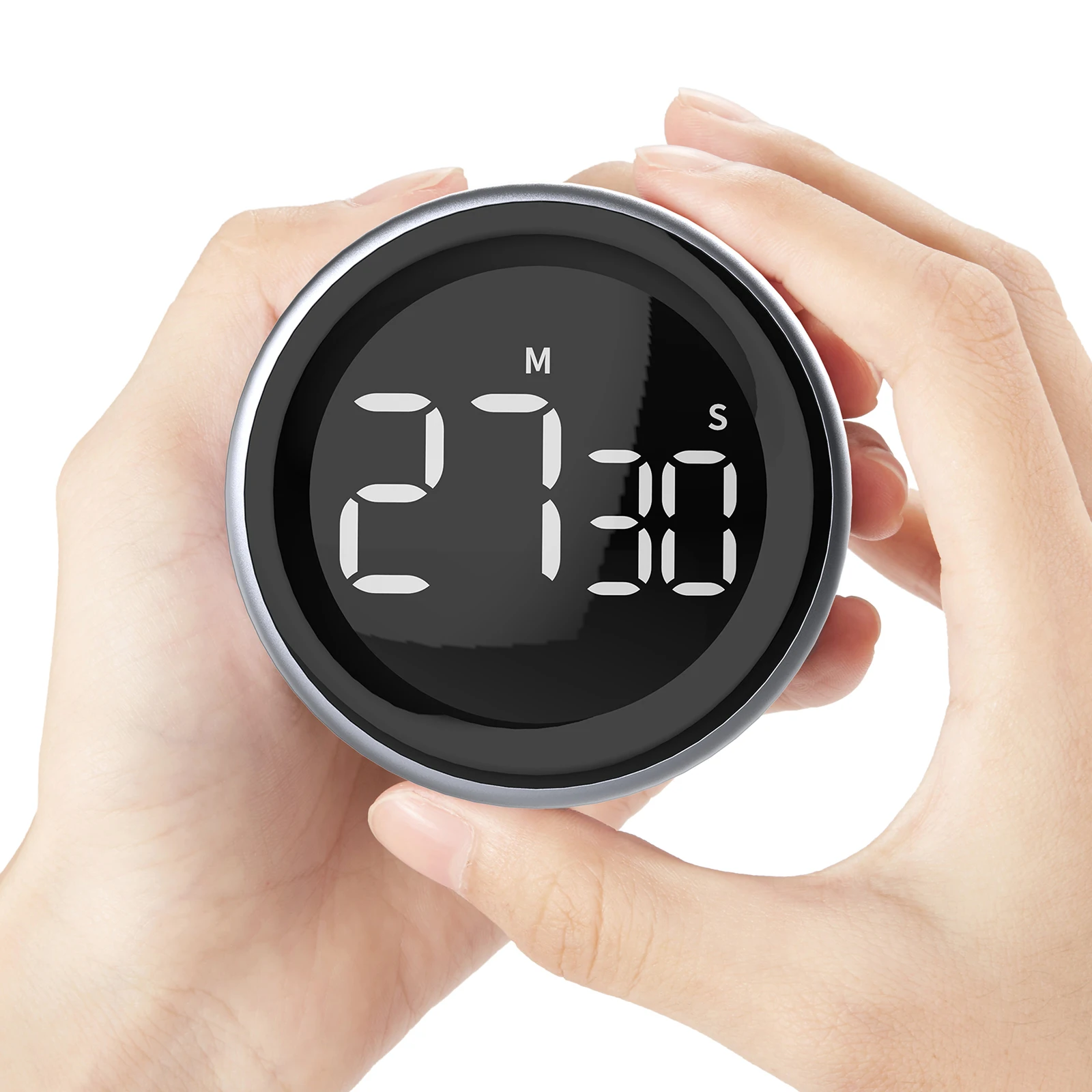 

NEW Arrival HAPTIME Knob Digital Kitchen Countdown Timer Magnetic LCD Large Display Countdown Timer, Black (can oem)