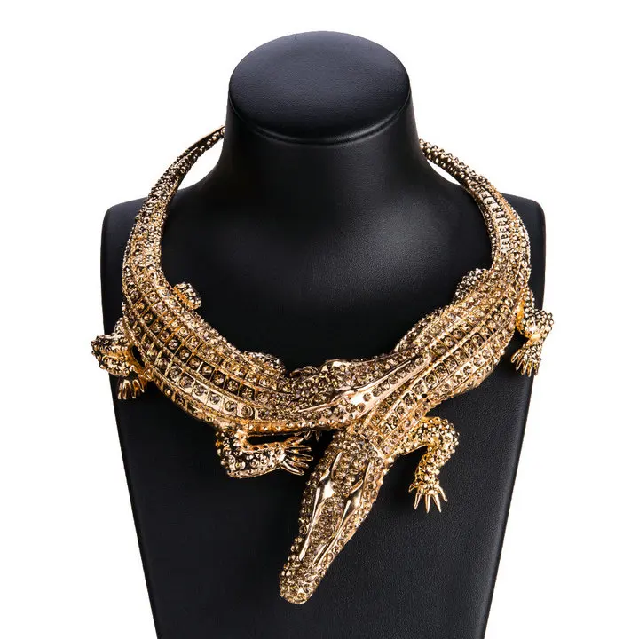 New Design Exaggerated Punk Full Rhinestone Crocodiles Necklace for Women Fashion Trend Statement Necklace Collar Bijoux
New Design Exaggerated Punk Full Rhinestone Crocodiles Necklace for Women Fashion Trend Statement Necklace Collar Bijoux