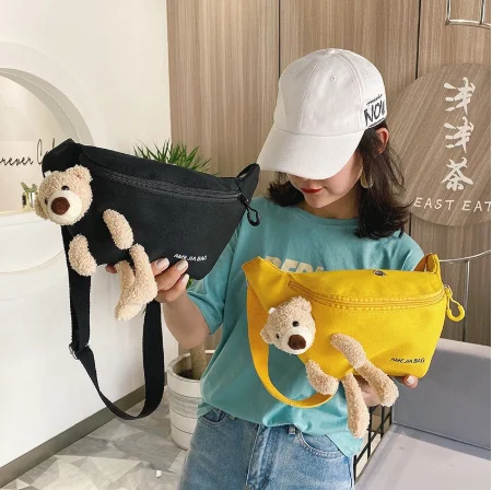 Fashionable yellow cute plush bear mini firm canvas crossbody chest kids fanny pack, Customized color
Fashionable yellow cute plush bear mini firm canvas crossbody chest kids fanny pack, Customized color