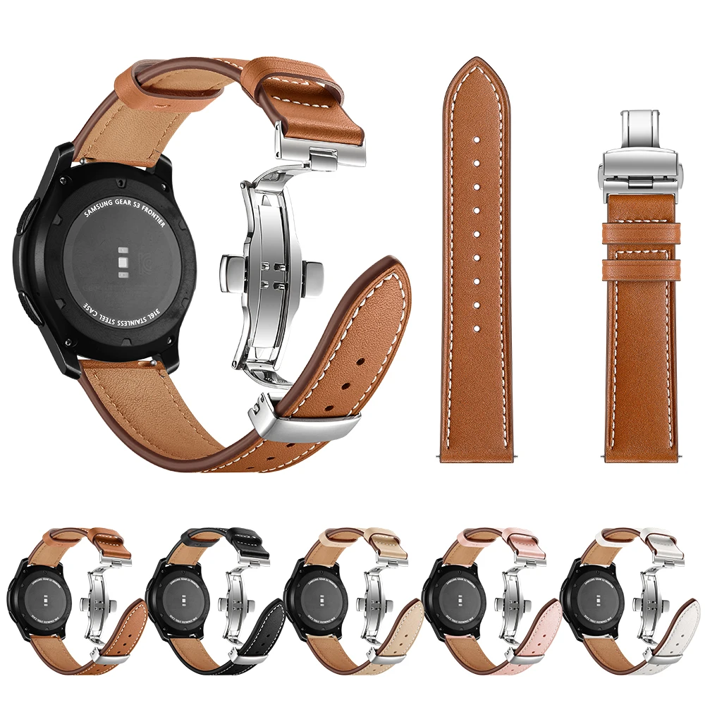 for Samsung Galaxy Watch 46mm Gear S3 22mm Folding Butterfly Clasp Genuine Leather Watch Band
for Samsung Galaxy Watch 46mm Gear S3 22mm Folding Butterfly Clasp Genuine Leather Watch Band