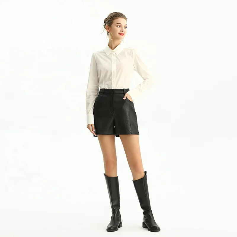 P218 Wholesale Fashion Womens Casual Clothing High Waist Pants Black Hip Pockets Leather Pants For Women
P218 Wholesale Fashion Womens Casual Clothing High Waist Pants Black Hip Pockets Leather Pants For Women
