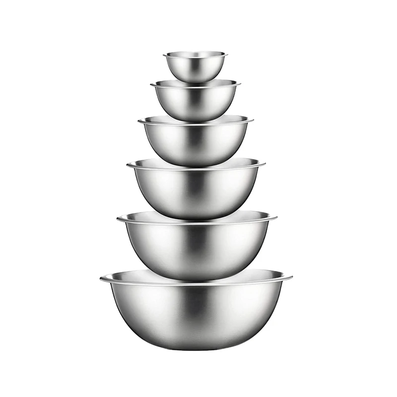 Set of 6 Stainless Steel Mixing Bowl Set - Easy To Clean, Nesting Bowls for Space Saving Storage
Set of 6 Stainless Steel Mixing Bowl Set - Easy To Clean, Nesting Bowls for Space Saving Storage