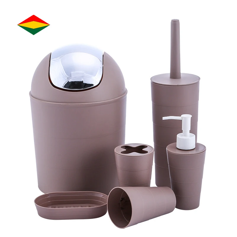 Wholesale Amazon Colorful Bathroom Plastic Bathroom Accessory Set, Brown/khaki 
Wholesale Amazon Colorful Bathroom Plastic Bathroom Accessory Set, Brown/khaki