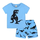 High quality summer baby boys clothing dinosaur t-shirt baby boy shorts set