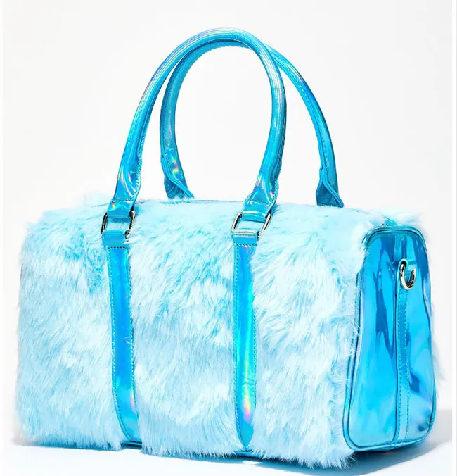 fur duffle bag