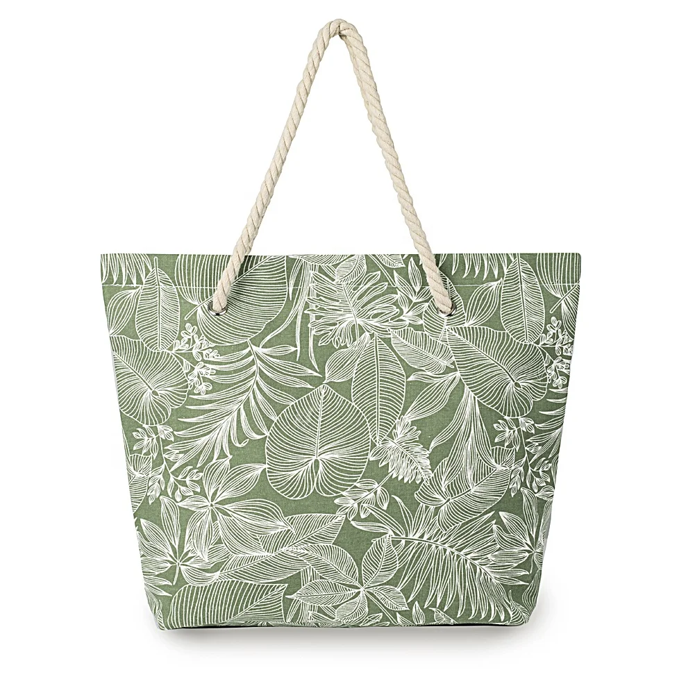 Full patterned polyester cotton canvas beach tote bag with rope handle beach tote bag for women
Full patterned polyester cotton canvas beach tote bag with rope handle beach tote bag for women
