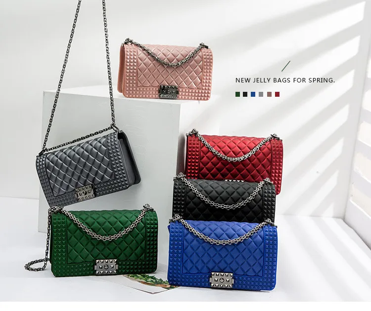 Wholesale women bag handbags 2021 silicone/PVC shoulder handbag jelly bag luxury ladies woman hand bags candy jelly purse, Black/ green/ blue/ orange/ yellow/ pink/ red/ dark gray
Wholesale women bag handbags 2021 silicone/PVC shoulder handbag jelly bag luxury ladies woman hand bags candy jelly purse, Black/ green/ blue/ orange/ yellow/ pink/ red/ dark gray
