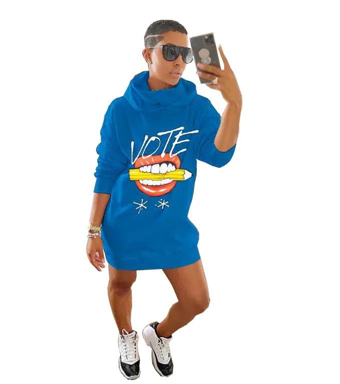 Fall/winter Style Thick Fleece Hoodies Dress Sweatshirt For Women Casual Lips Print Double Layer Collar Hood Long Sleeve Dress, White, pink, red, black, blue
Fall/winter Style Thick Fleece Hoodies Dress Sweatshirt For Women Casual Lips Print Double Layer Collar Hood Long Sleeve Dress, White, pink, red, black, blue