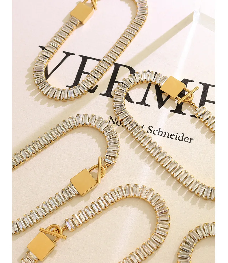 Waterproof 18k Gold Plated Stainless Steel Jewellery women Diamond Cz Stone Iced Out Tennis Chain Bracelet For Women Jewelry
Waterproof 18k Gold Plated Stainless Steel Jewellery women Diamond Cz Stone Iced Out Tennis Chain Bracelet For Women Jewelry