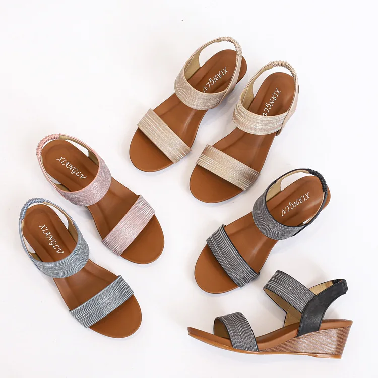 2021 New summer style Ladies Sandal Wedge Rubber outdoor Sandals, Gold/pink/blue/black
2021 New summer style Ladies Sandal Wedge Rubber outdoor Sandals, Gold/pink/blue/black