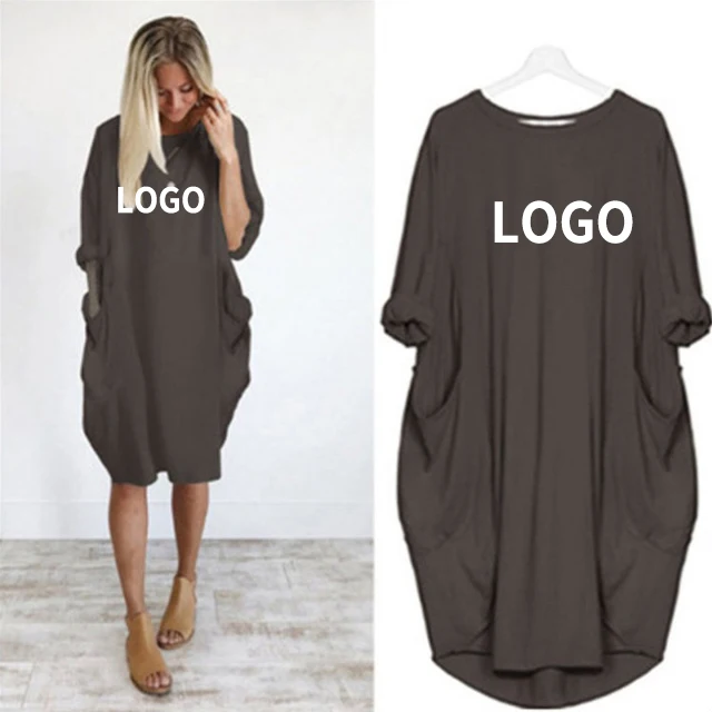 6XL Plus Size Clothing Custom Logo Print Loose Pullover Pocket Jersey Dress Women Casual, Black blue white brown etc.
6XL Plus Size Clothing Custom Logo Print Loose Pullover Pocket Jersey Dress Women Casual, Black blue white brown etc.