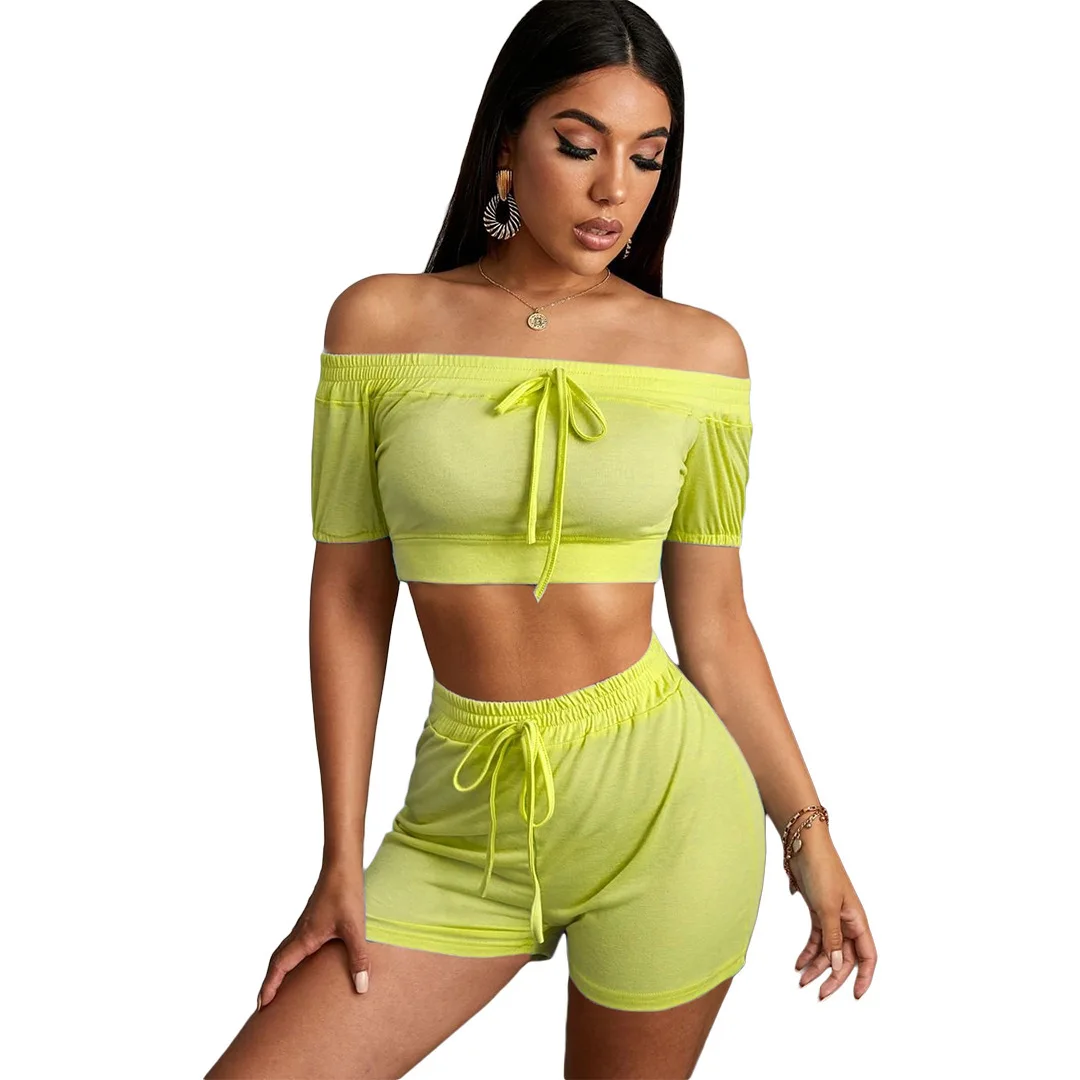 2021 wholesale designer two piece summer short set woman new style two piece pajama short set for track two piece short set, Picture
2021 wholesale designer two piece summer short set woman new style two piece pajama short set for track two piece short set, Picture