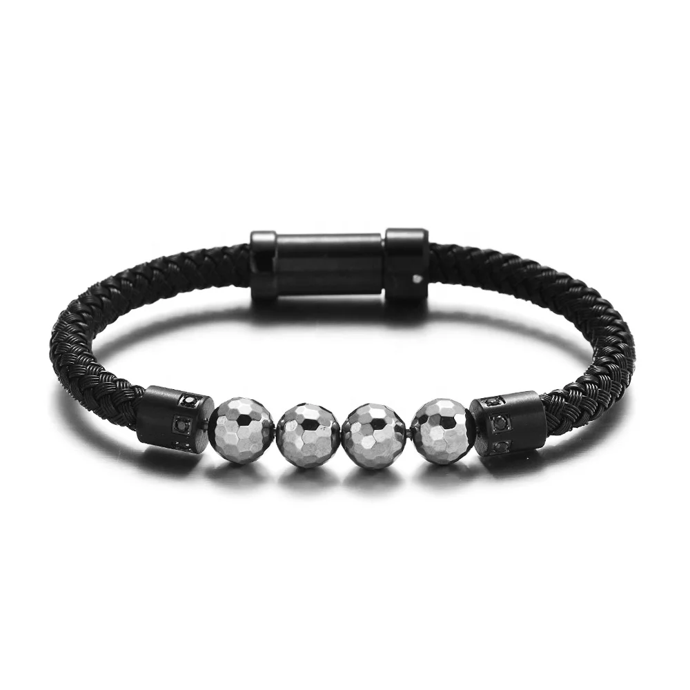 REAMOR Men Luxury 316 Stainless Steel Wire and Detachable Natural Stone Bead Jewelry Black Custom Bracelet for Men and Women DIY
REAMOR Men Luxury 316 Stainless Steel Wire and Detachable Natural Stone Bead Jewelry Black Custom Bracelet for Men and Women DIY
