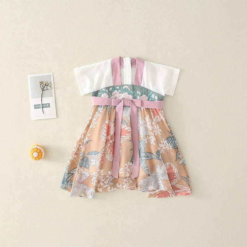 B60223A New summer hanfu Chinese style printed antique style fairy dress for children, Pink green
B60223A New summer hanfu Chinese style printed antique style fairy dress for children, Pink green