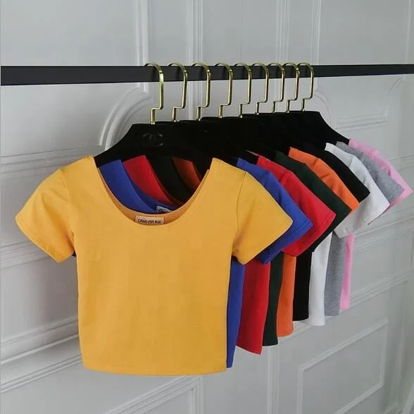 women cotton slim Crop Tops tshirts with logo custom logo printed
women cotton slim Crop Tops tshirts with logo custom logo printed