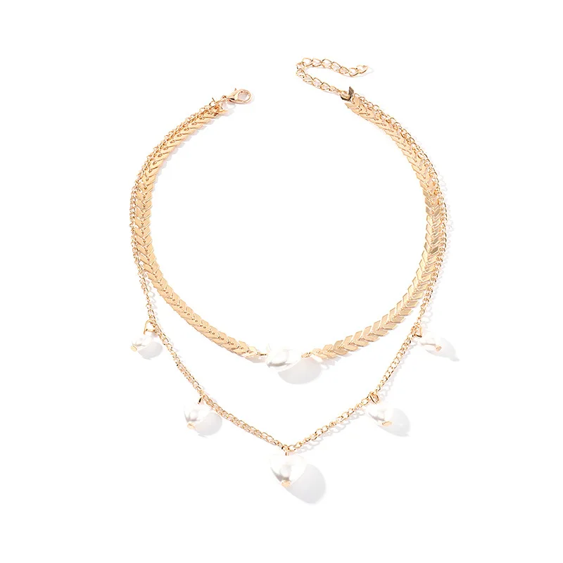 2021 New Arrival Gold Plated Arrow Shape Pearl Choker Necklace Double Layer Heart Pearl Pendant Necklace
2021 New Arrival Gold Plated Arrow Shape Pearl Choker Necklace Double Layer Heart Pearl Pendant Necklace