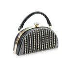 WHS Ladies crystal evening bag pu clutch bag frames metal