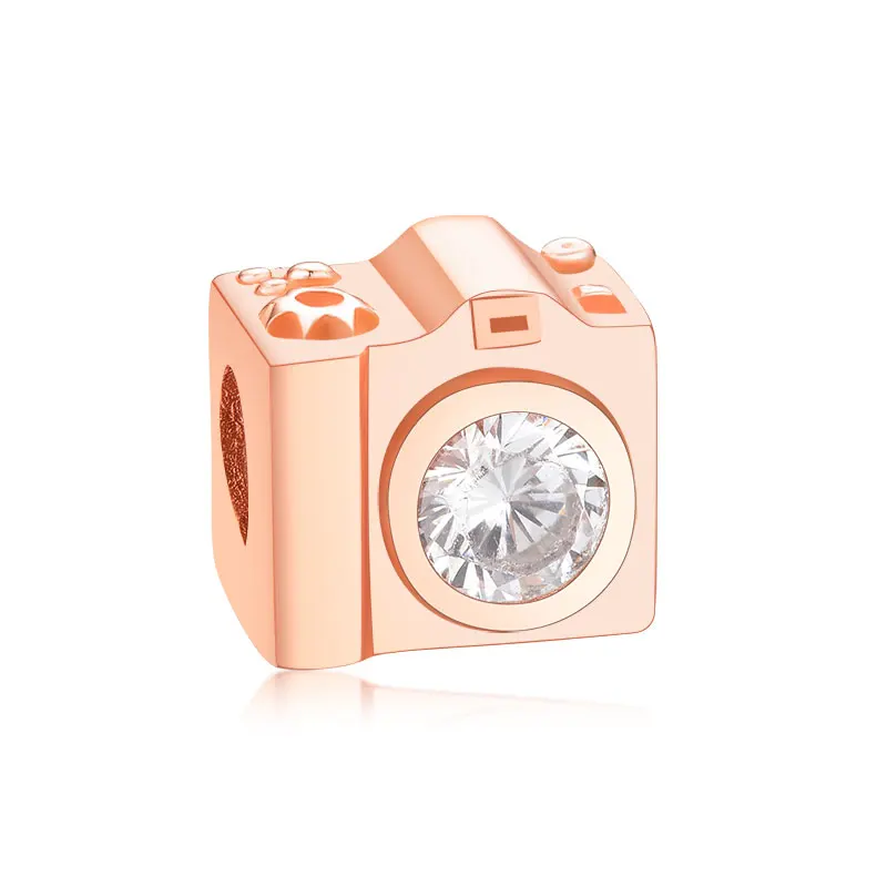 Hot Sales Wholesale 925 Sterling Silver Rose Gold Camera Photo Zircon Beads Charm For Bracelet Necklace
Hot Sales Wholesale 925 Sterling Silver Rose Gold Camera Photo Zircon Beads Charm For Bracelet Necklace