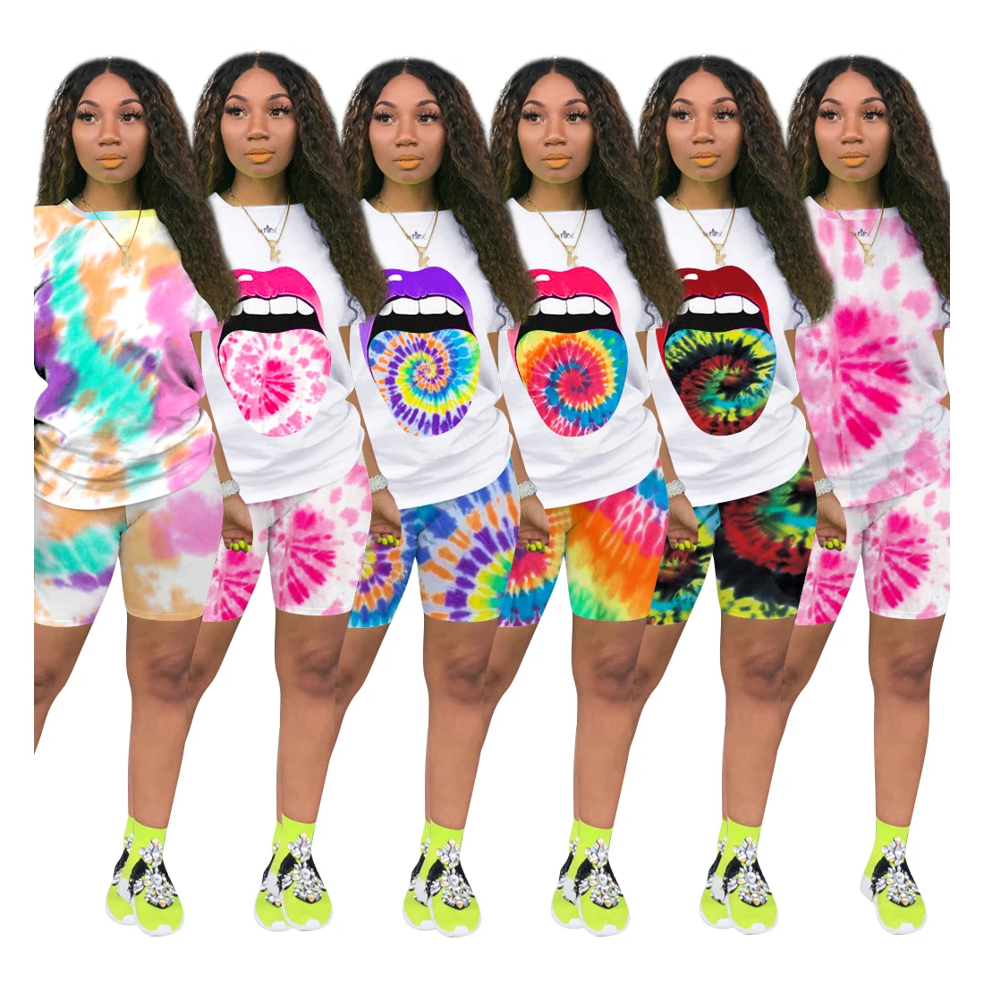 Summer Fashion Style Sports Clothes Plus Size Clothing Tie Dye Wholesale Latest Design Two Piece Outfits Shorts Sets, Candy color
Summer Fashion Style Sports Clothes Plus Size Clothing Tie Dye Wholesale Latest Design Two Piece Outfits Shorts Sets, Candy color