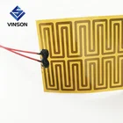 Customized 12v Kapton Battery Powered Heated Polyimide thin Heating Film Pad Element