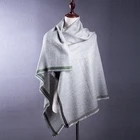 Fashion cashmere twill woven winter women shawls with colored edges