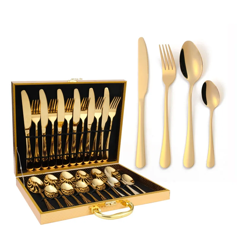 wholesale modern wedding party stainless steel flatware set with gift box silver 24 piece cutlery set, Silver, gold, black, copper, colorful
wholesale modern wedding party stainless steel flatware set with gift box silver 24 piece cutlery set, Silver, gold, black, copper, colorful