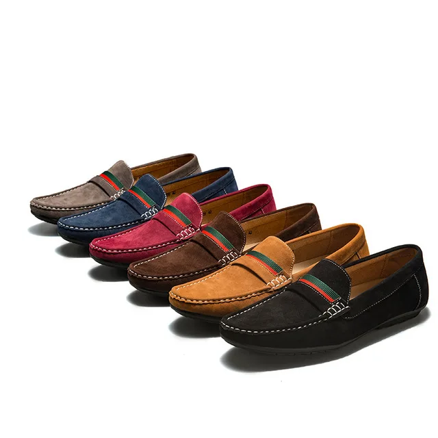 

New Styles Latest Custom Mocasin Flat Casual Luxury Slip On Half Brown Moccasins Suede Genuine Leather Boat Shoes Men Loafers, All color available