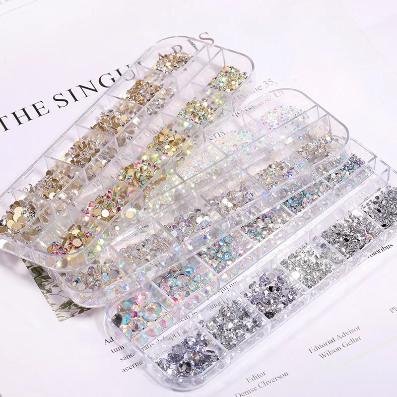 Hot sale 12 boxes / set of AB crystal rhinestone diamond gem 3D glitter nail art decoration beauty easy apply for women
Hot sale 12 boxes / set of AB crystal rhinestone diamond gem 3D glitter nail art decoration beauty easy apply for women