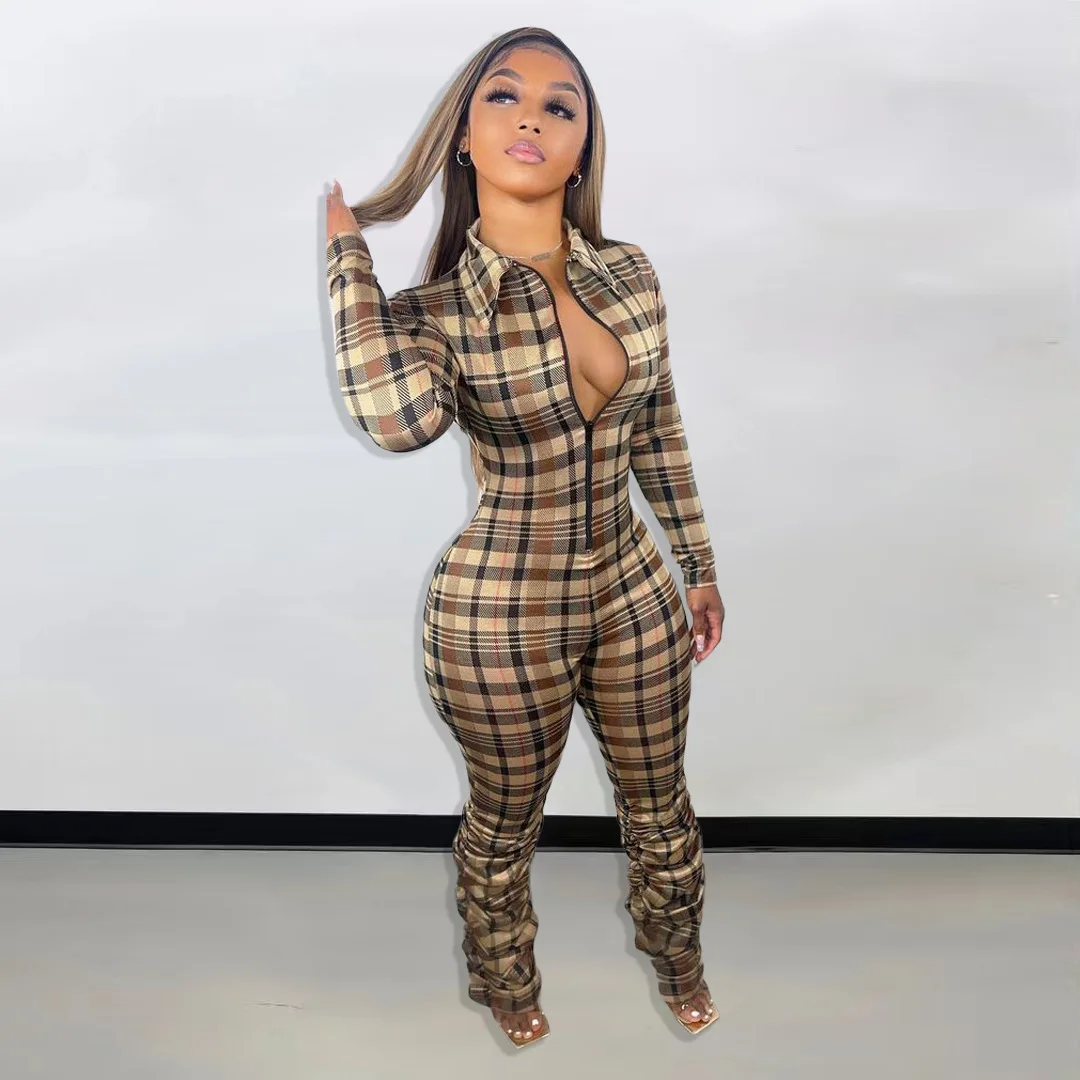 Spring 2022 Womens Clothing Zipper Long Sleeve Plaid Jumpsuit Bodycon Stacked Jumpsuits Plus Size Women One Piece Jumpsuits, Picture
Spring 2022 Womens Clothing Zipper Long Sleeve Plaid Jumpsuit Bodycon Stacked Jumpsuits Plus Size Women One Piece Jumpsuits, Picture