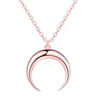 Simple Design 925 Sterling Silver Rose Gold Pendant Necklace for Women Jewelry Gold OX Horn Bullfighting Necklaces