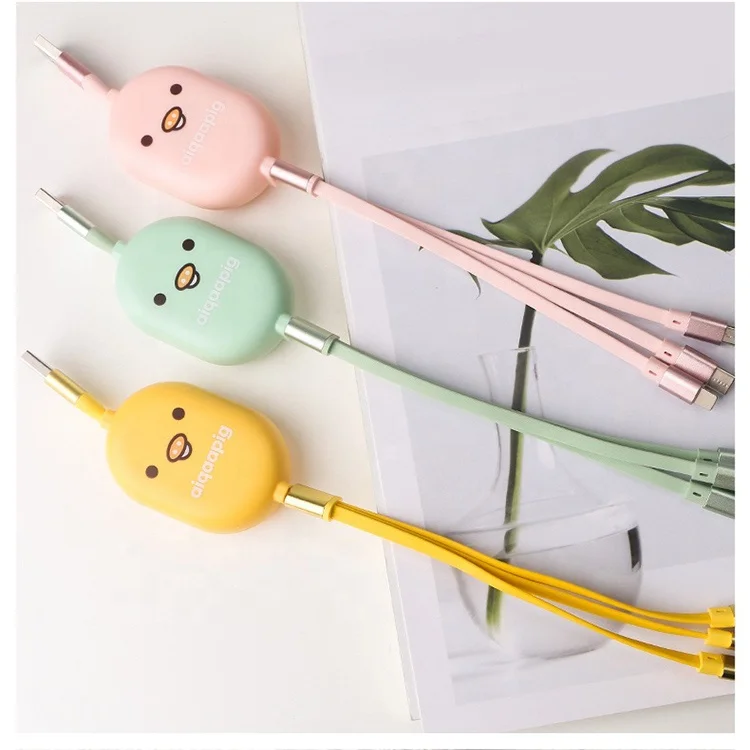 New Fashion Cartoon Retractable USB Charging Cable For Iphone Type C Android Flat 3 IN 1 USB Cable, Yellow pink green purple
New Fashion Cartoon Retractable USB Charging Cable For Iphone Type C Android Flat 3 IN 1 USB Cable, Yellow pink green purple